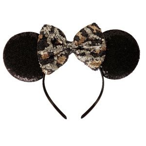 🆕 DISNEY Minnie Mouse Cheetah Sequin Bow Headband